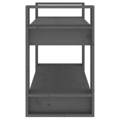 vidaXL Bücherregal/Raumteiler Grau 80x35x56,5 cm Massivholz Kiefer
