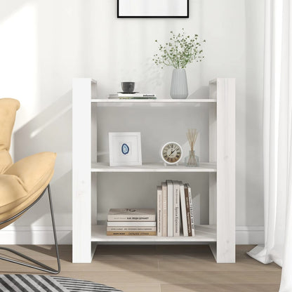 vidaXL Bücherregal/Raumteiler Weiß 80x35x91 cm Massivholz Kiefer