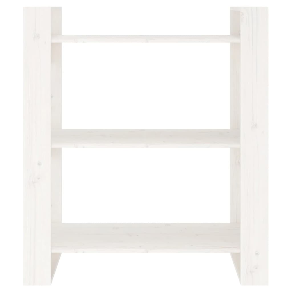 vidaXL Bücherregal/Raumteiler Weiß 80x35x91 cm Massivholz Kiefer