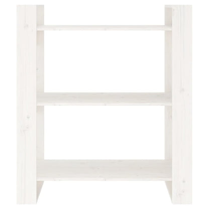vidaXL Bücherregal/Raumteiler Weiß 80x35x91 cm Massivholz Kiefer