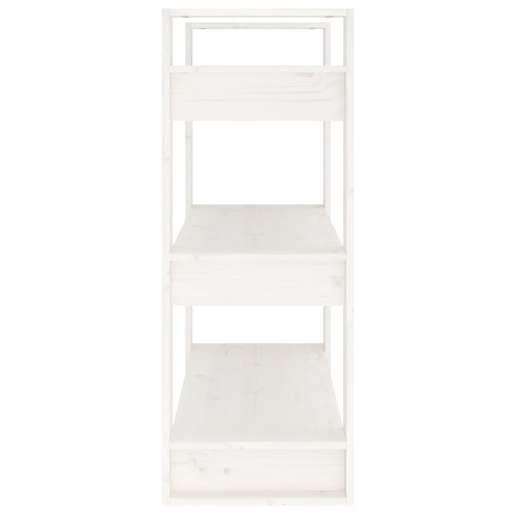 vidaXL Bücherregal/Raumteiler Weiß 80x35x91 cm Massivholz Kiefer