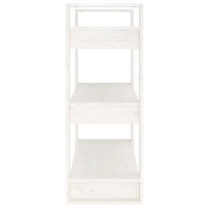 vidaXL Bücherregal/Raumteiler Weiß 80x35x91 cm Massivholz Kiefer