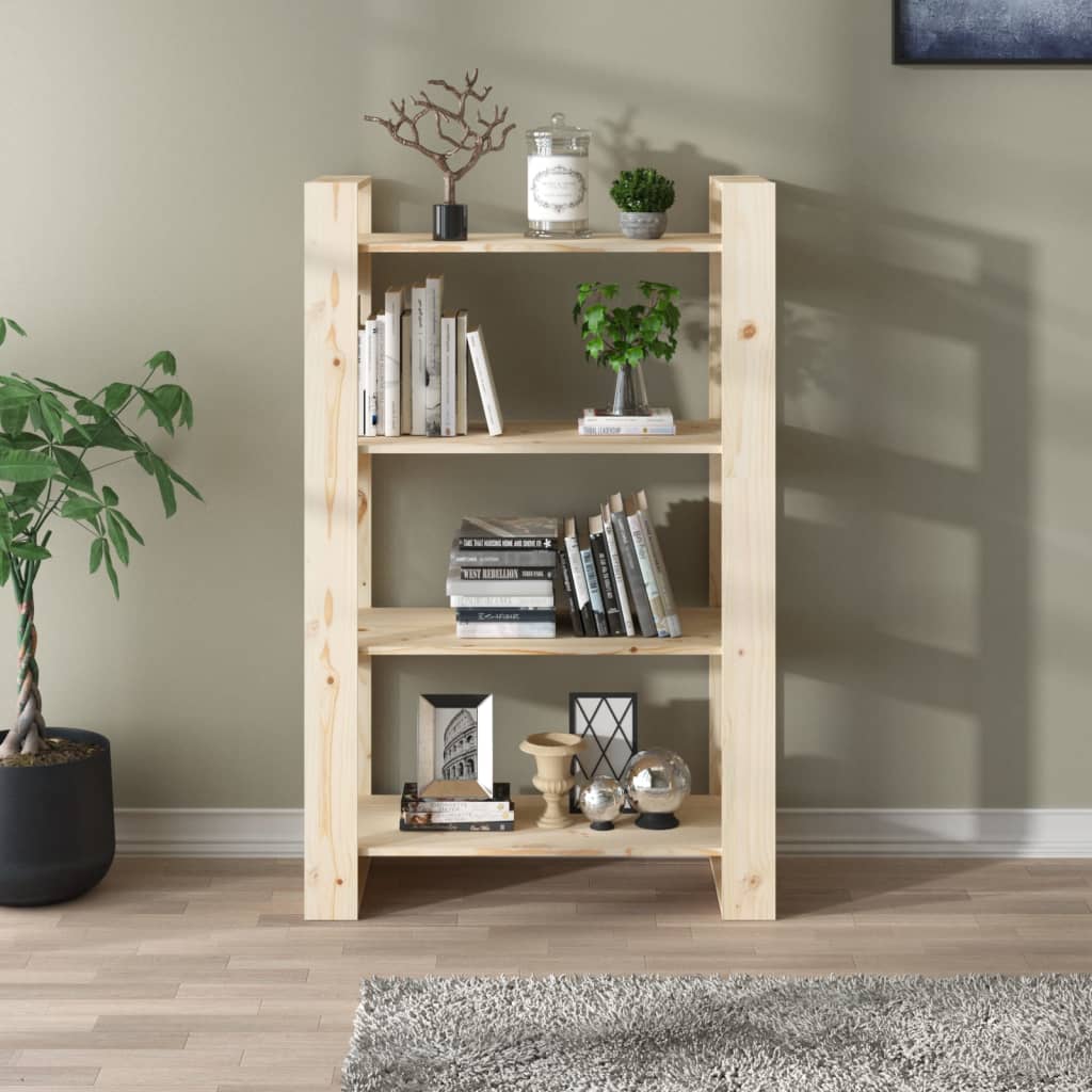 vidaXL Bücherregal/Raumteiler 80x35x125 cm Massivholz Kiefer