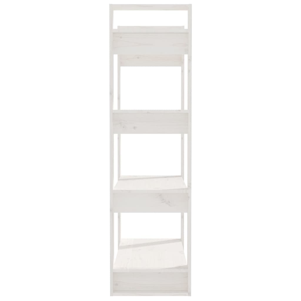 vidaXL Bücherregal/Raumteiler Weiß 80x35x125 cm Massivholz Kiefer