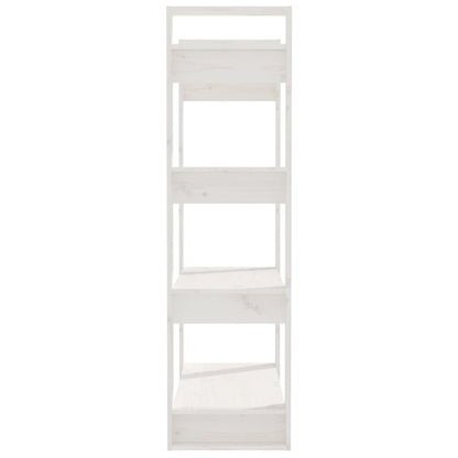 vidaXL Bücherregal/Raumteiler Weiß 80x35x125 cm Massivholz Kiefer