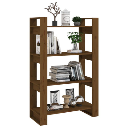vidaXL Étagère/Séparateur de pièce marron miel 80x35x125 cm bois massif