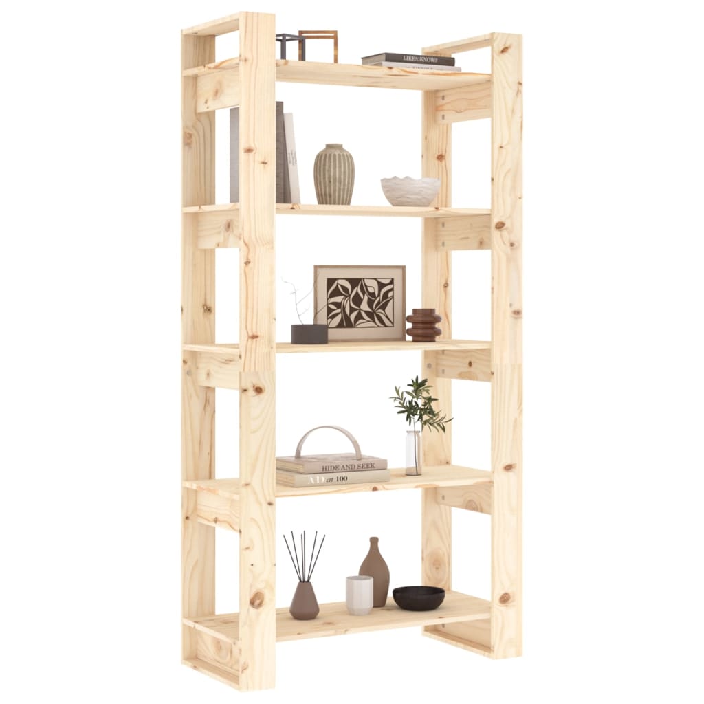 vidaXL Bücherregal/Raumteiler 80 x 35 x 160 cm Massivholz