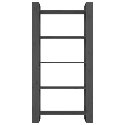 vidaXL Bücherregal/Raumteiler Grau 80x35x160 cm Massivholz