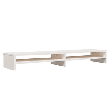 vidaXL Monitorständer Weiß 100x24x13 cm Massivholz Kiefer