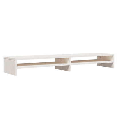 vidaXL Monitorständer Weiß 100x24x13 cm Massivholz Kiefer