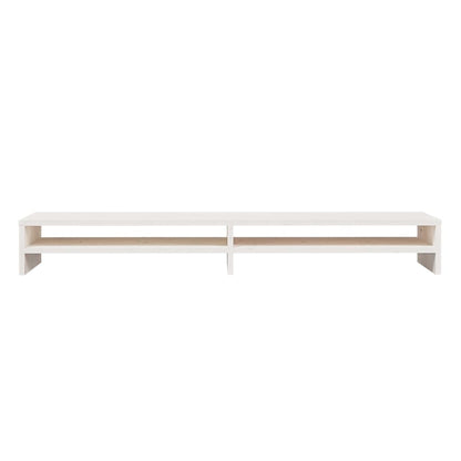 vidaXL Monitorständer Weiß 100x24x13 cm Massivholz Kiefer
