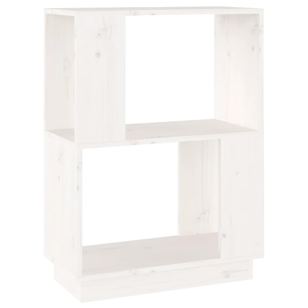 vidaXL Bücherregal/Raumteiler Weiß 51x25x70 cm Massivholz Kiefer