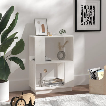 vidaXL Bücherregal/Raumteiler Weiß 51x25x70 cm Massivholz Kiefer