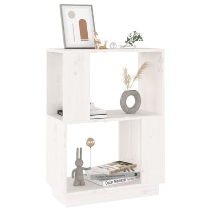 vidaXL Bücherregal/Raumteiler Weiß 51x25x70 cm Massivholz Kiefer