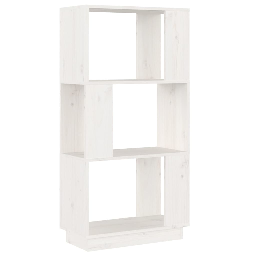 vidaXL Bücherregal/Raumteiler Weiß 51x25x101 cm Massivholz Kiefer