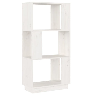vidaXL Bücherregal/Raumteiler Weiß 51x25x101 cm Massivholz Kiefer