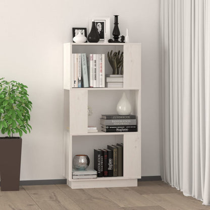 vidaXL Bücherregal/Raumteiler Weiß 51x25x101 cm Massivholz Kiefer