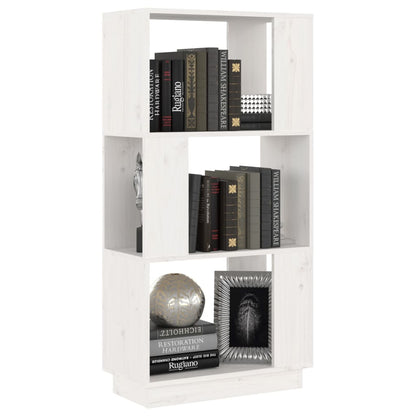 vidaXL Bücherregal/Raumteiler Weiß 51x25x101 cm Massivholz Kiefer