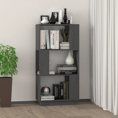 vidaXL Bücherregal/Raumteiler Grau 51x25x101 cm Massivholz Kiefer