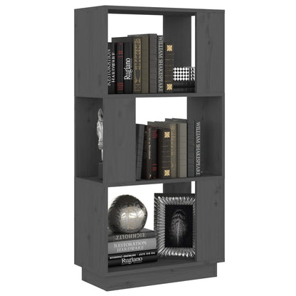 vidaXL Bücherregal/Raumteiler Grau 51x25x101 cm Massivholz Kiefer