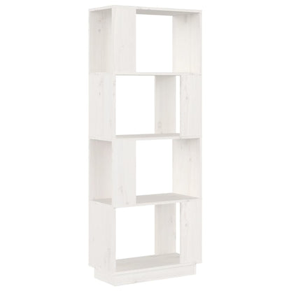 vidaXL Bücherregal/Raumteiler Weiß 51x25x132 cm Massivholz Kiefer