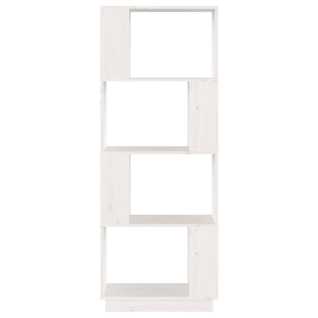 vidaXL Bücherregal/Raumteiler Weiß 51x25x132 cm Massivholz Kiefer