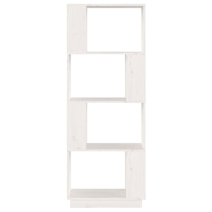 vidaXL Bücherregal/Raumteiler Weiß 51x25x132 cm Massivholz Kiefer
