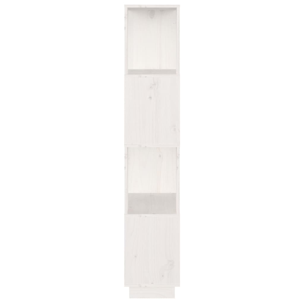 vidaXL Bücherregal/Raumteiler Weiß 51x25x132 cm Massivholz Kiefer