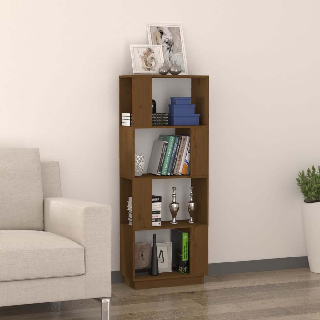 vidaXL Bücherregal/Raumteiler Honigbraun 51x25x132cm Massivholz Kiefer