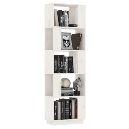 vidaXL Bücherregal/Raumteiler Weiß 51x25x163,5 cm Massivholz Kiefer