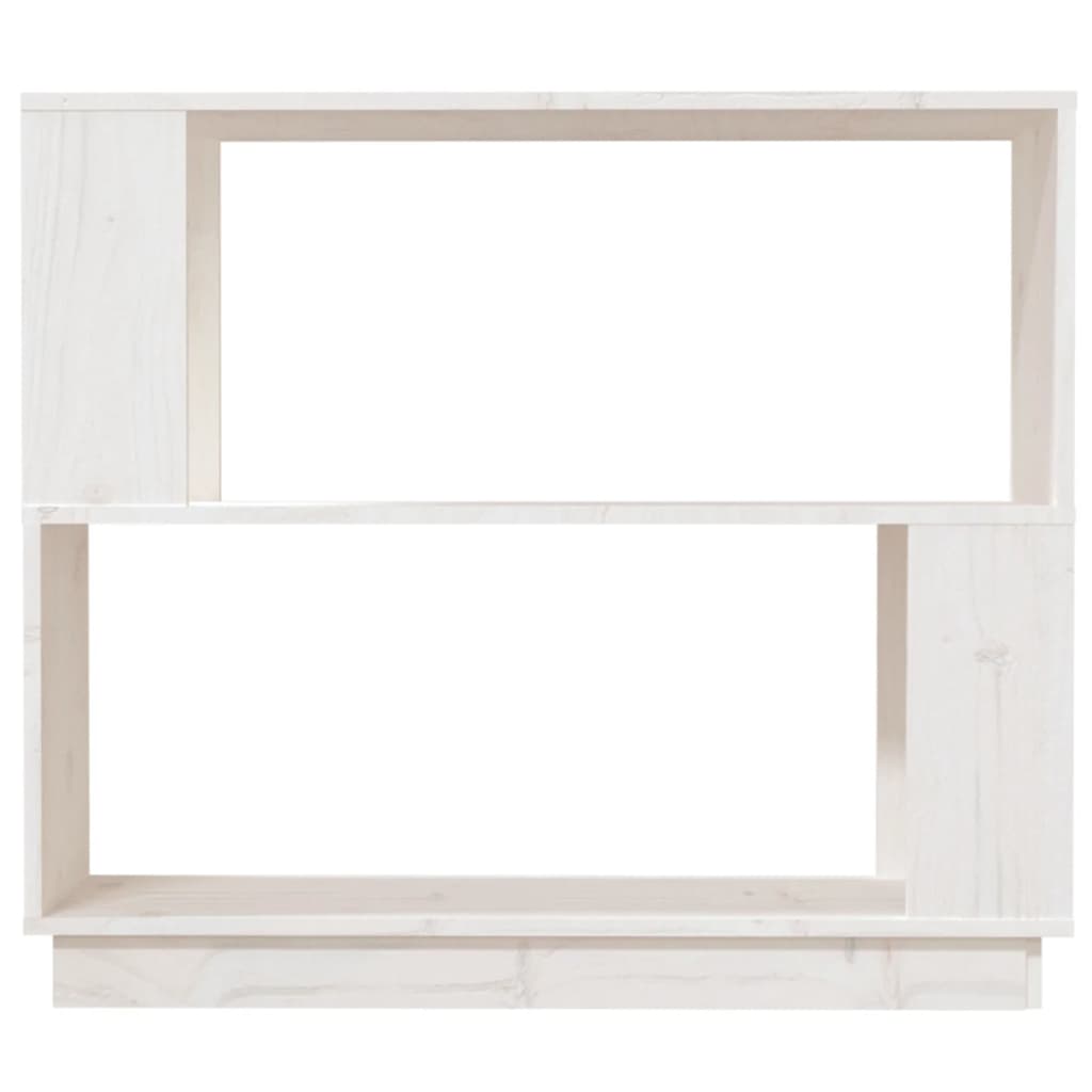 vidaXL Bücherregal/Raumteiler Weiß 80x25x70 cm Massivholz Kiefer