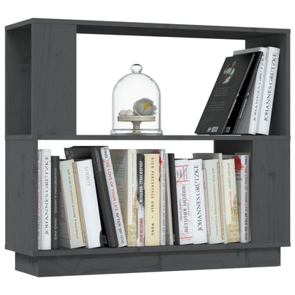 vidaXL Bücherregal/Raumteiler Grau 80x25x70 cm Massivholz Kiefer