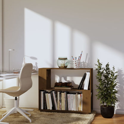 vidaXL Bücherregal/Raumteiler Honigbraun 80x25x70 cm Massivholz