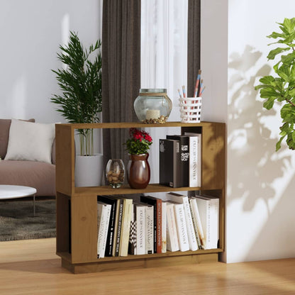 vidaXL Bücherregal/Raumteiler Honigbraun 80x25x70 cm Massivholz