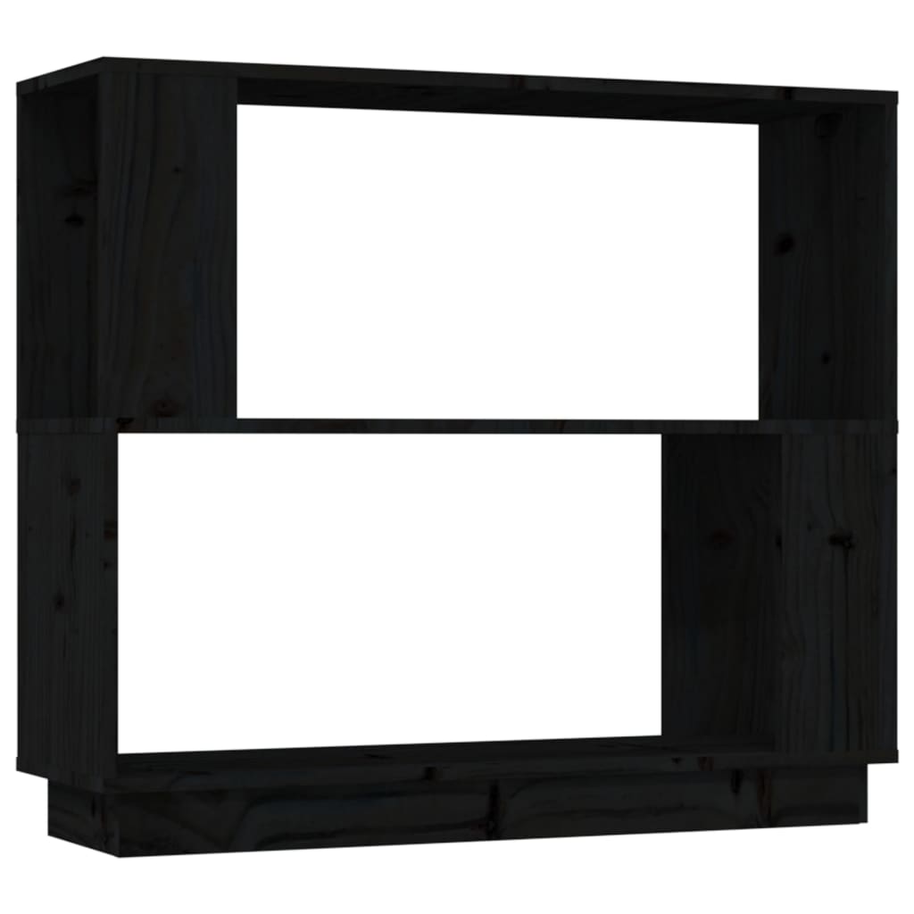 vidaXL Bücherregal/Raumteiler Schwarz 80x25x70 cm Massivholz Kiefer