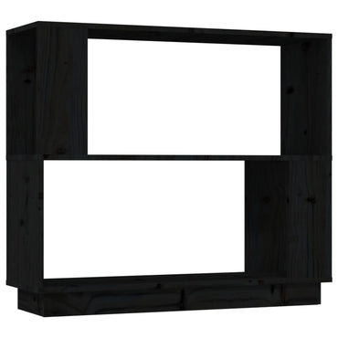 vidaXL Bücherregal/Raumteiler Schwarz 80x25x70 cm Massivholz Kiefer