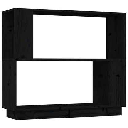 vidaXL Bücherregal/Raumteiler Schwarz 80x25x70 cm Massivholz Kiefer