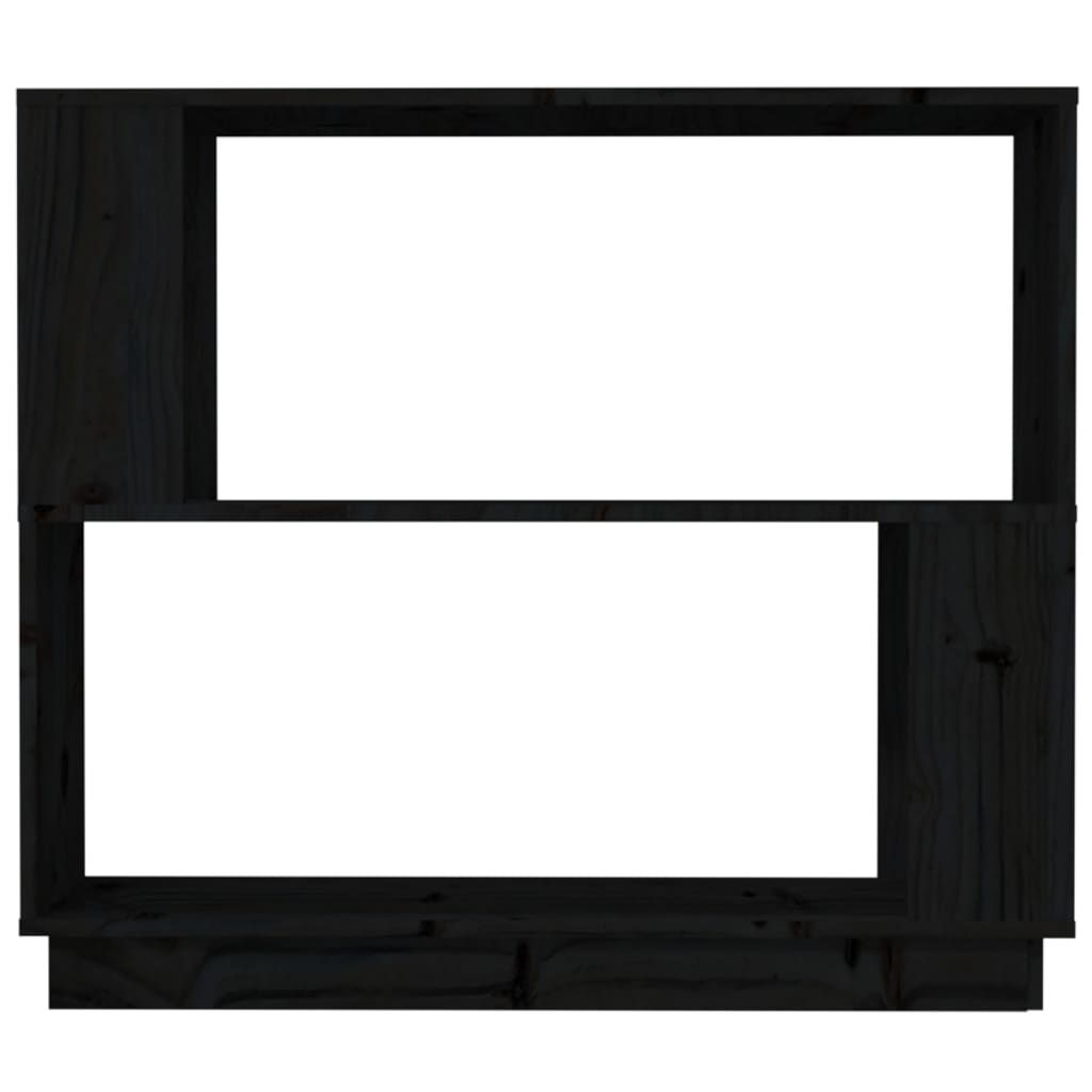vidaXL Bücherregal/Raumteiler Schwarz 80x25x70 cm Massivholz Kiefer