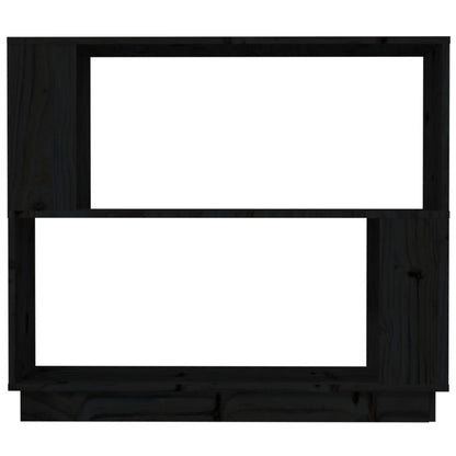 vidaXL Bücherregal/Raumteiler Schwarz 80x25x70 cm Massivholz Kiefer