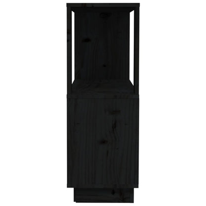 vidaXL Bücherregal/Raumteiler Schwarz 80x25x70 cm Massivholz Kiefer