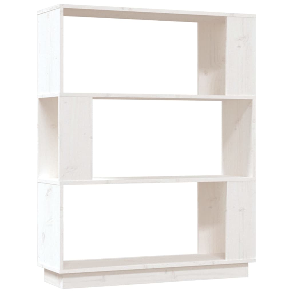 vidaXL Bücherregal/Raumteiler Weiß 80x25x101 cm Massivholz Kiefer