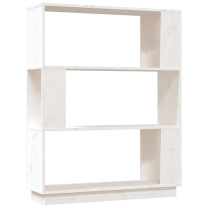 vidaXL Bücherregal/Raumteiler Weiß 80x25x101 cm Massivholz Kiefer