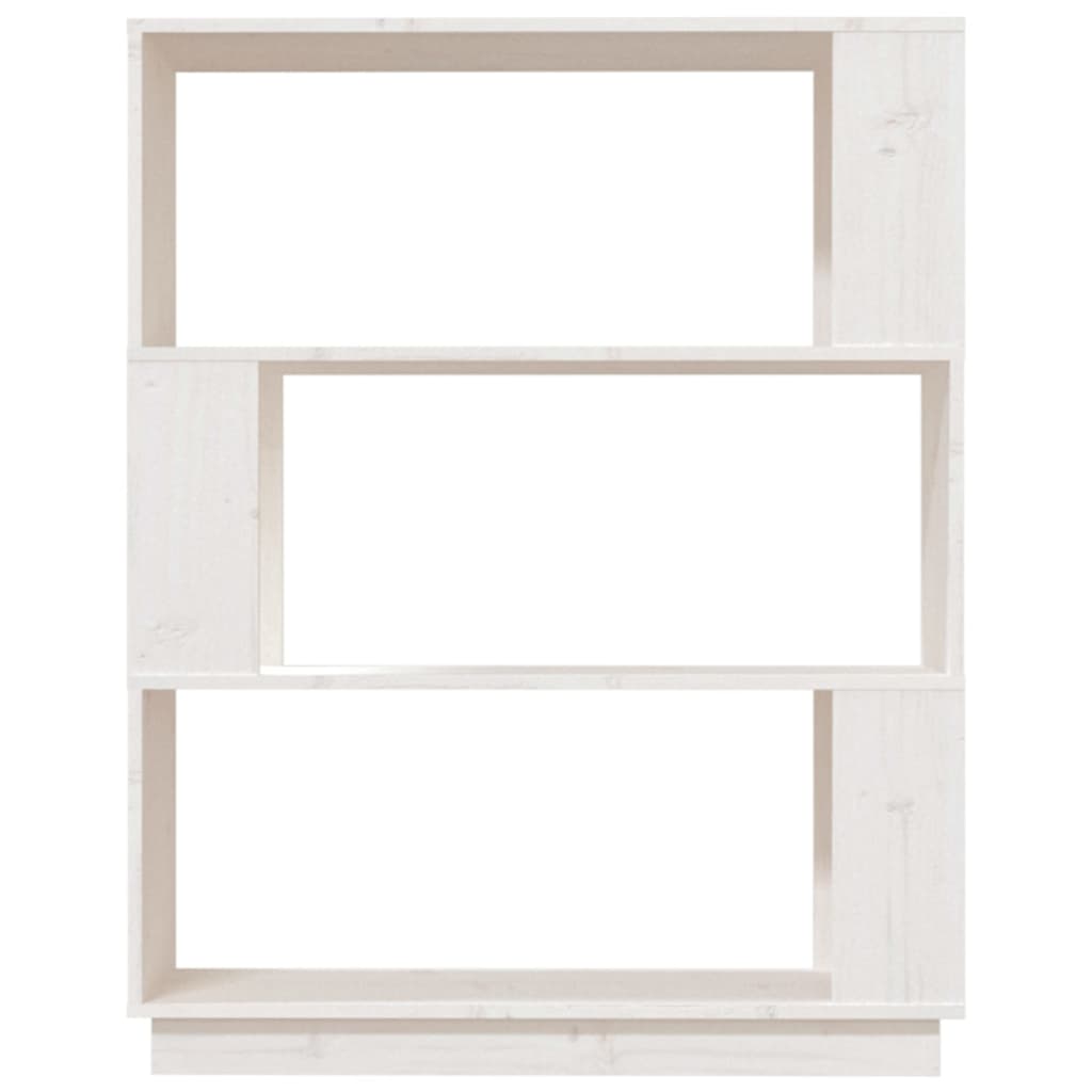 vidaXL Bücherregal/Raumteiler Weiß 80x25x101 cm Massivholz Kiefer