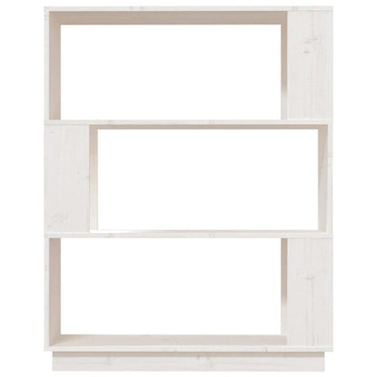 vidaXL Bücherregal/Raumteiler Weiß 80x25x101 cm Massivholz Kiefer