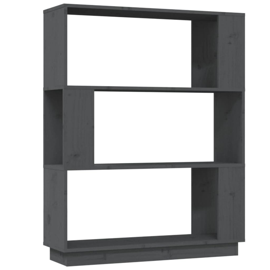 vidaXL Bücherregal/Raumteiler Grau 80x25x101 cm Massivholz Kiefer