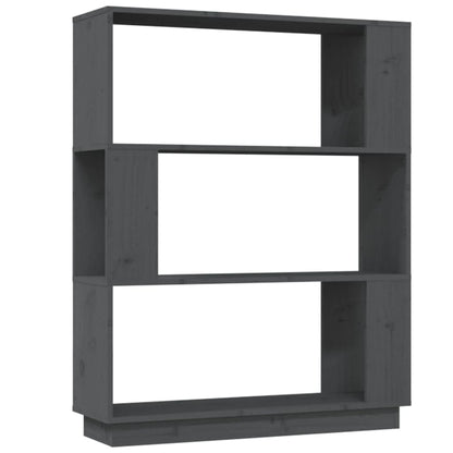 vidaXL Bücherregal/Raumteiler Grau 80x25x101 cm Massivholz Kiefer