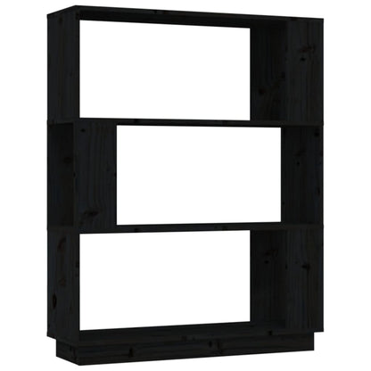 vidaXL Bücherregal/Raumteiler Schwarz 80x25x101 cm Massivholz Kiefer