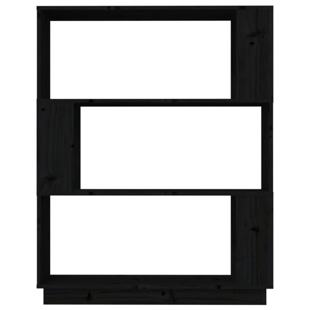vidaXL Bücherregal/Raumteiler Schwarz 80x25x101 cm Massivholz Kiefer