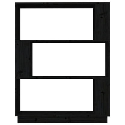 vidaXL Bücherregal/Raumteiler Schwarz 80x25x101 cm Massivholz Kiefer