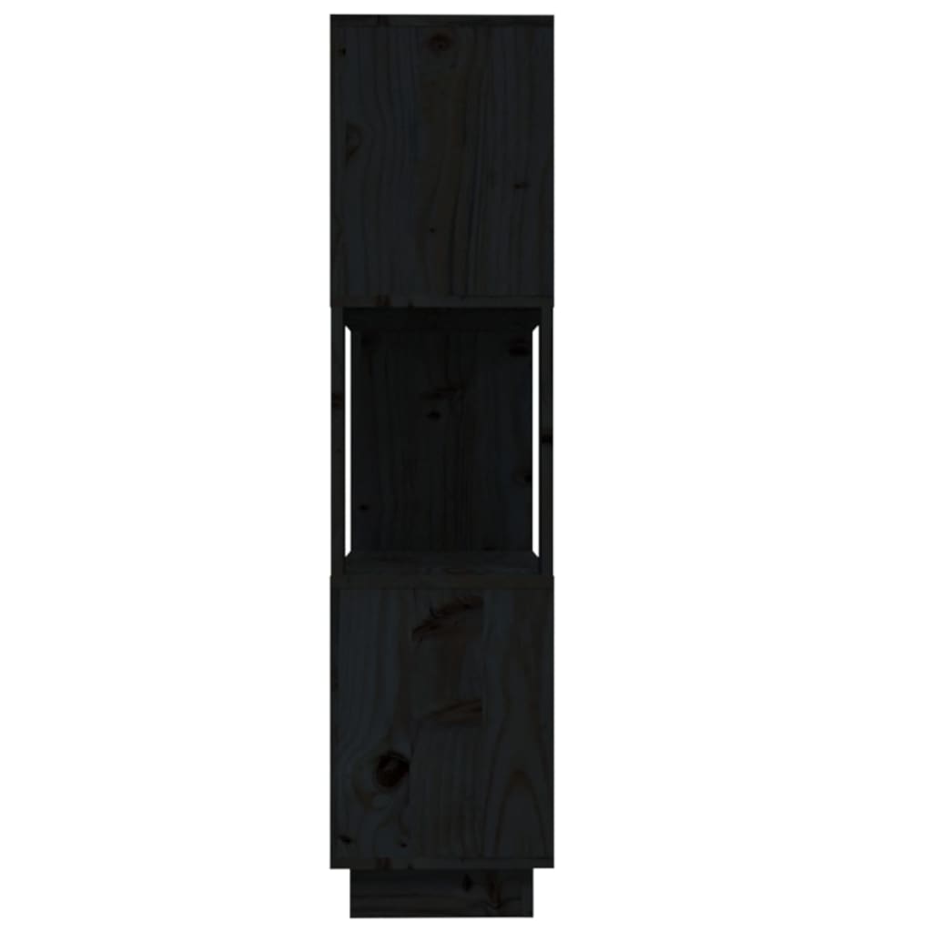 vidaXL Bücherregal/Raumteiler Schwarz 80x25x101 cm Massivholz Kiefer